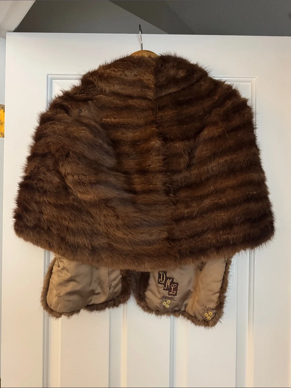 Vintage Brown Faux Fur Stole Capelet